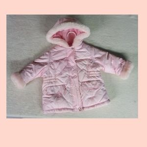12 MONTH GIRL LIKE NEW PINK SPARKLING WINTER COAT!
